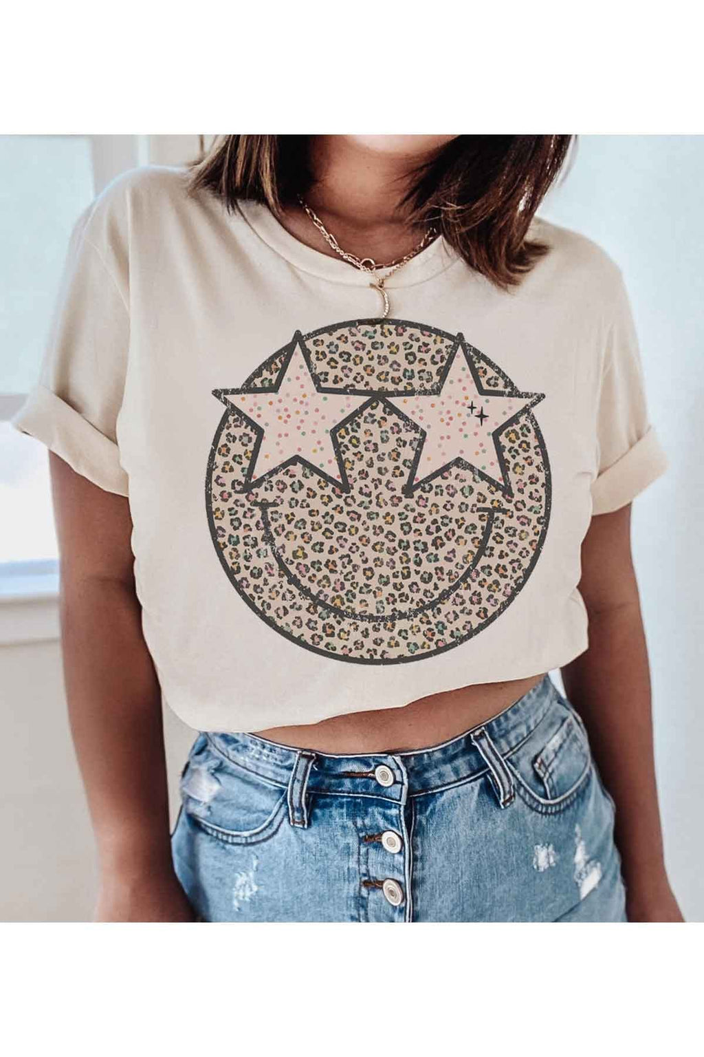 Leopard Smiley Tee