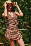 Striped Pleated Skirt