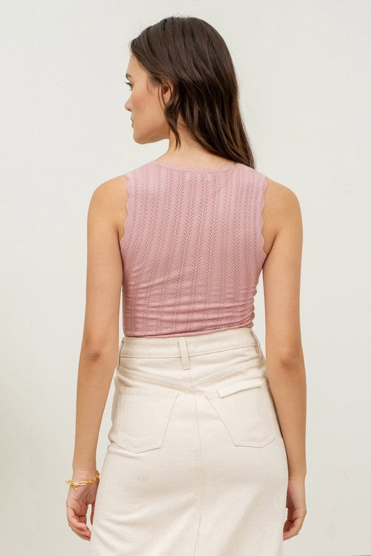 Scallop Edge Knit Tank
