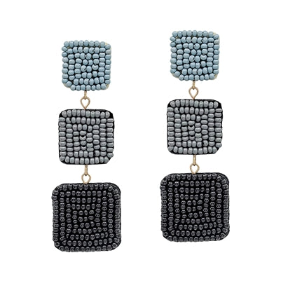 Square Beaded Drop Earring