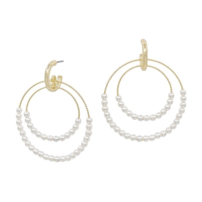 Gold Hoop Pearl Earring