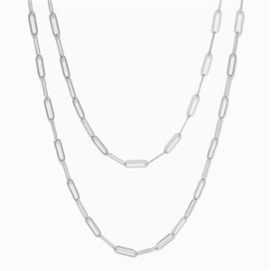 Matte Silver Chain Wrap Necklace