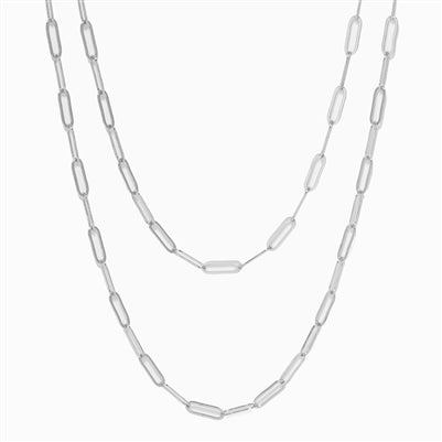 Matte Silver Chain Wrap Necklace