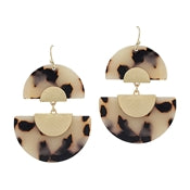 Half Moon Acrylic and Gold Earring