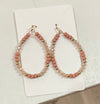 Beaded Teardrop Hoop Earring