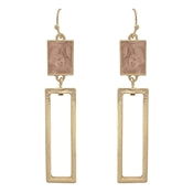 Pink and Gold Rectangle Earring