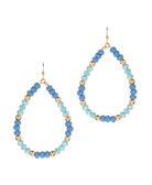 Beaded Teardrop Hoop Earring